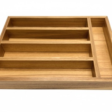 Acacia Wood Multi-Compartment Drawer Organizer - Sustainable & Versatile Storage